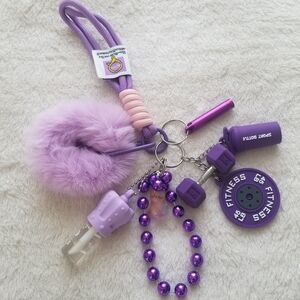 Charming Purple Gym Set Keychain
